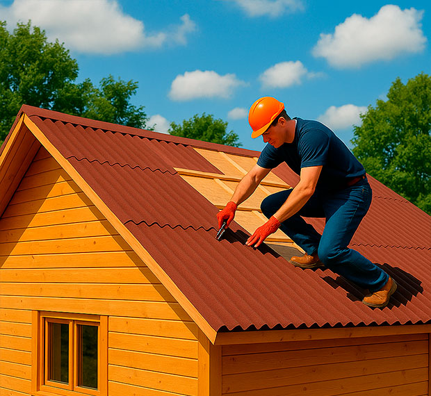Монтаж кровли из ондулина в Долгопрудном