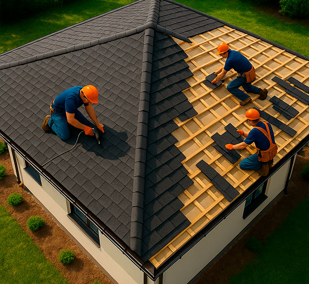 Монтаж четырехскатной крыши в Долгопрудном