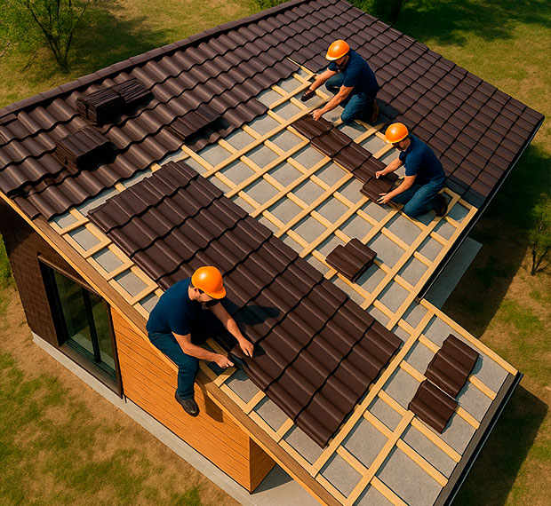 Монтаж 1-скатной крыши в Долгопрудном